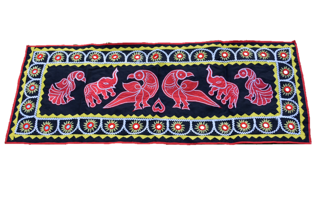 Mandala Wall Hanging – Upcycled Boho Tapestry with Handcrafted Appliqué