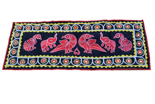 Mandala Wall Hanging – Upcycled Boho Tapestry with Handcrafted Appliqué