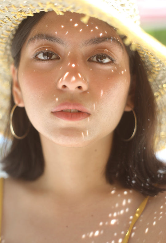 Yellow Balinese Pecatu Wide Round Straw Hat