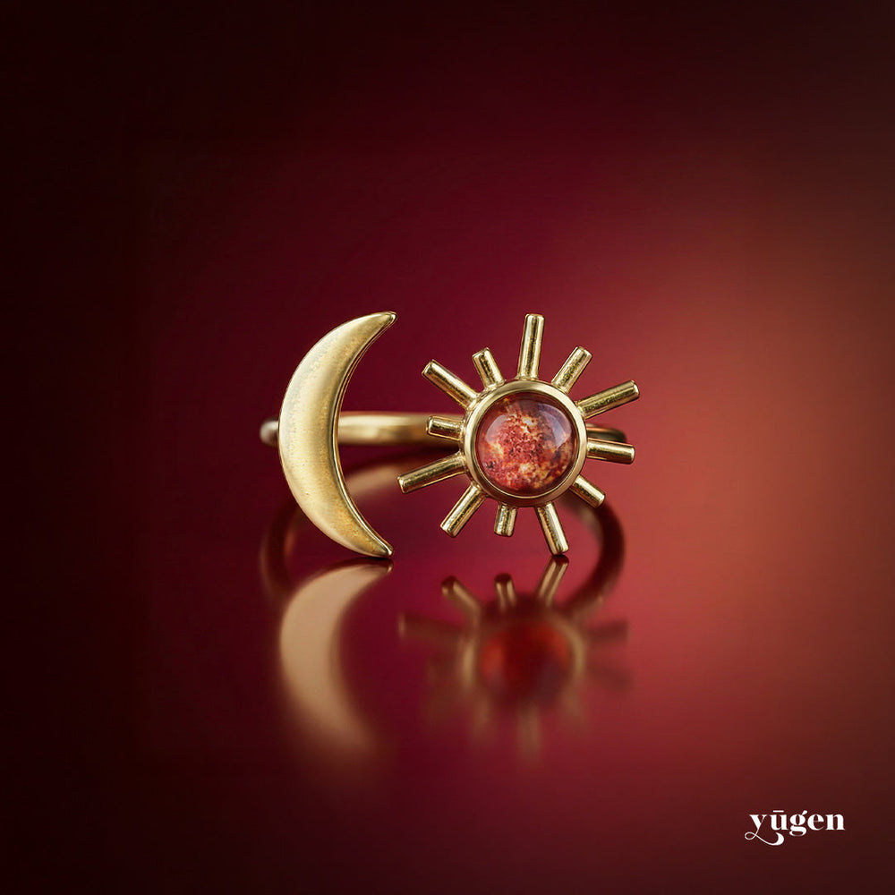 Sun and Moon Sculptural Statement Ring