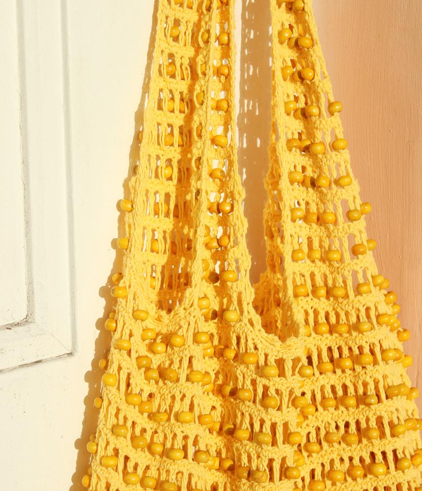 Wooden Beads Crochet Bag