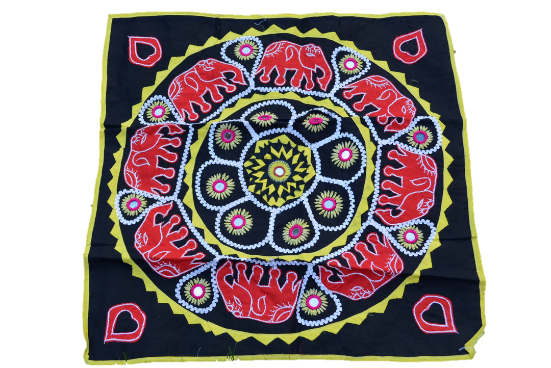 Mandala Wall Hanging – Upcycled Boho Tapestry with Handcrafted Appliqué