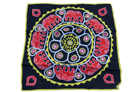 Mandala Wall Hanging – Upcycled Boho Tapestry with Handcrafted Appliqué