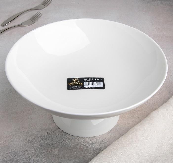 Fine Porcelain Fruit Vase with 10" Bamboo Tray