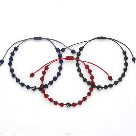 Evil Eye Lava Bracelet