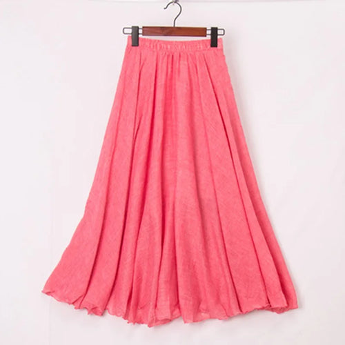 High Quality Cotton Linen Womens Maxi Skirt