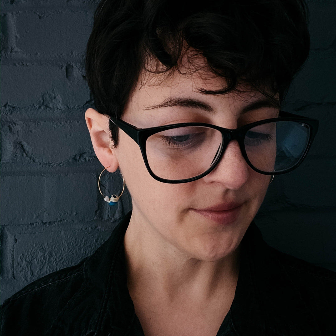 arth & Moon Jasper Hoop Earrings – Cosmic Boho Stone Hoops