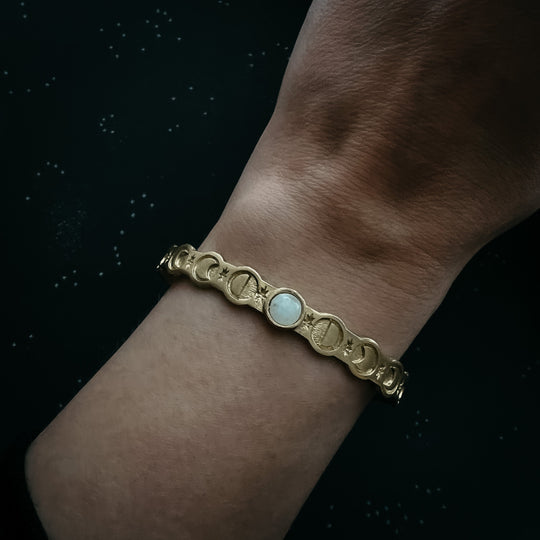 Moon Goddess Bracelet with Rainbow Moonstone