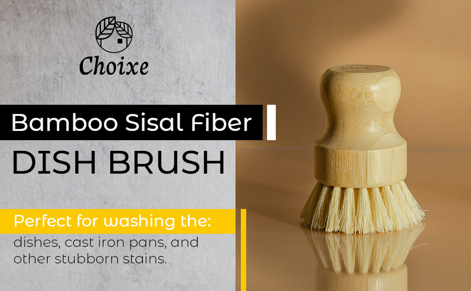 Bamboo & Sisal Fiber Dish Brush 🌿 | Eco-Friendly Kitchen Essential