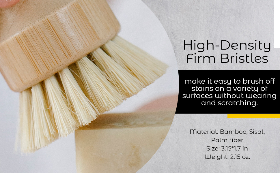 Bamboo & Sisal Fiber Dish Brush 🌿 | Eco-Friendly Kitchen Essential