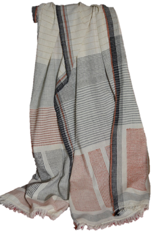 Handwoven Reversible Cotton Blanket – Boho Waffle Weave Throw