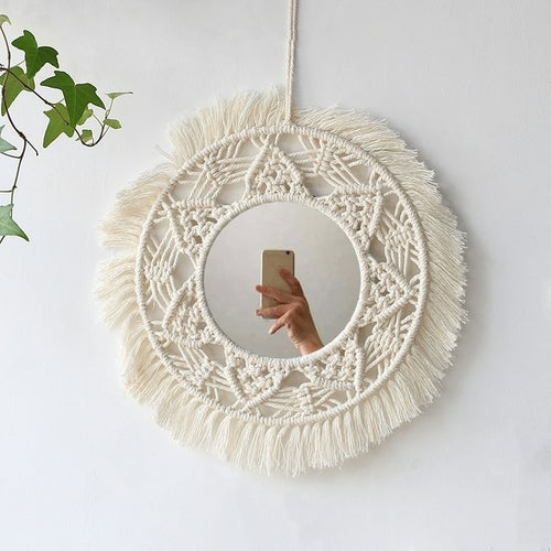 Macrame Round Mirror Wall Decor