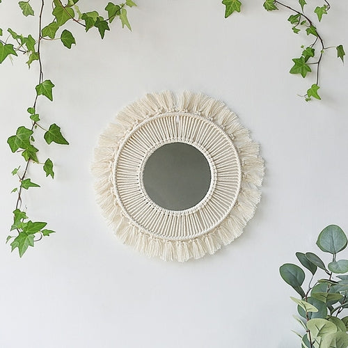 Macrame Round Mirror Wall Decor