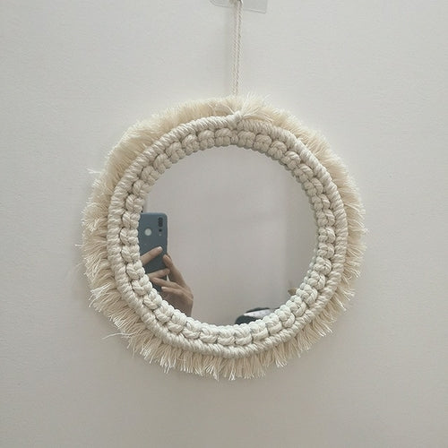 Macrame Round Mirror Wall Decor