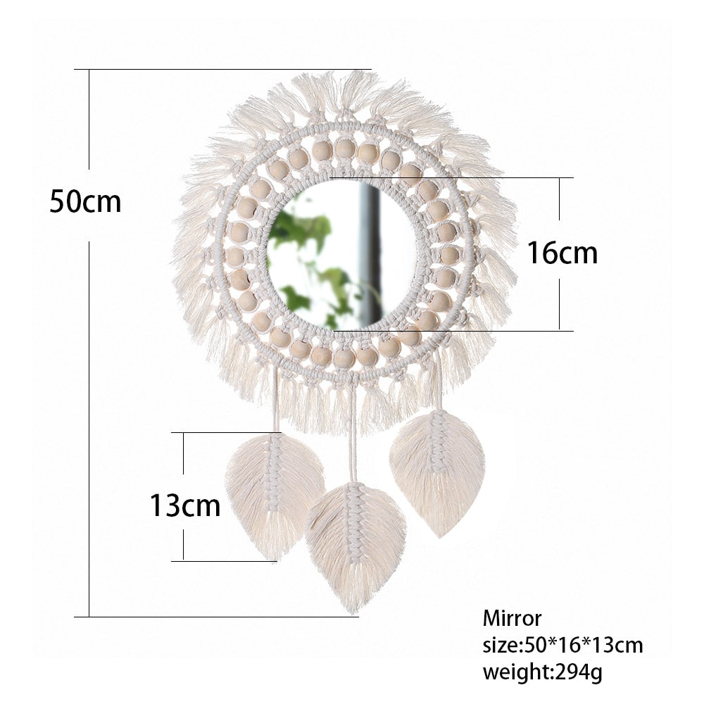 Macrame Round Mirror Wall Decor