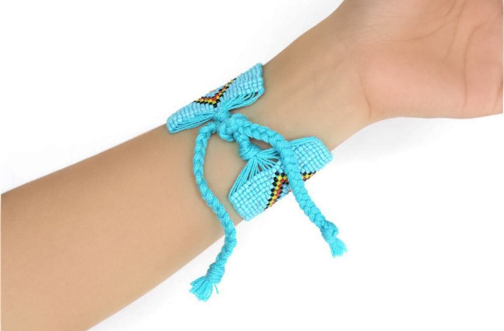 Geometric Beaded Cuff – Handcrafted Boho Bracelet by Hmong Artisans