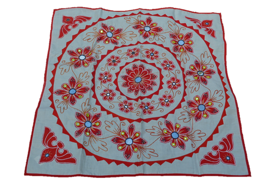 Mandala Wall Hanging – Upcycled Boho Tapestry with Handcrafted Appliqué