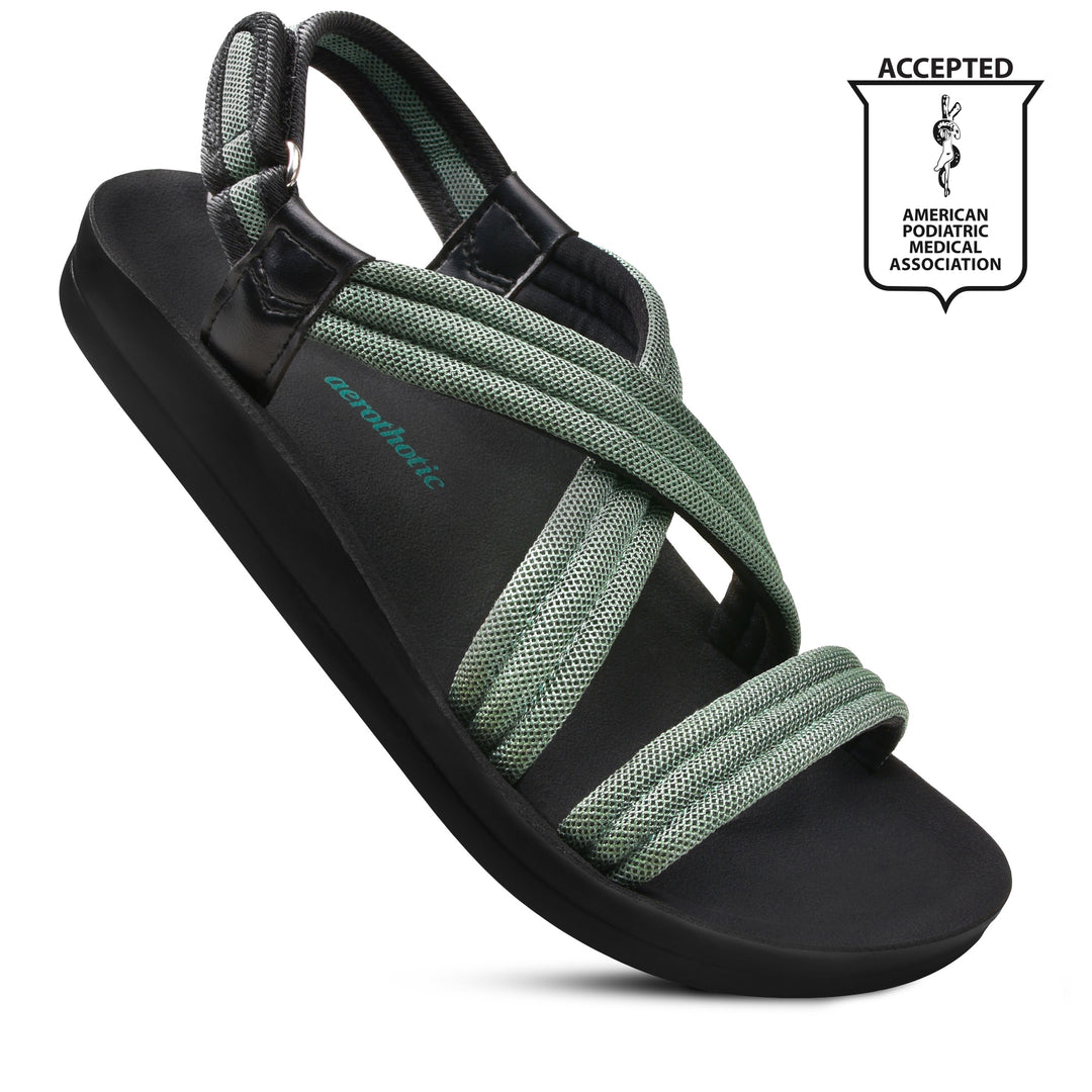 Women's Velcro Ankle Strap Slip Sandals