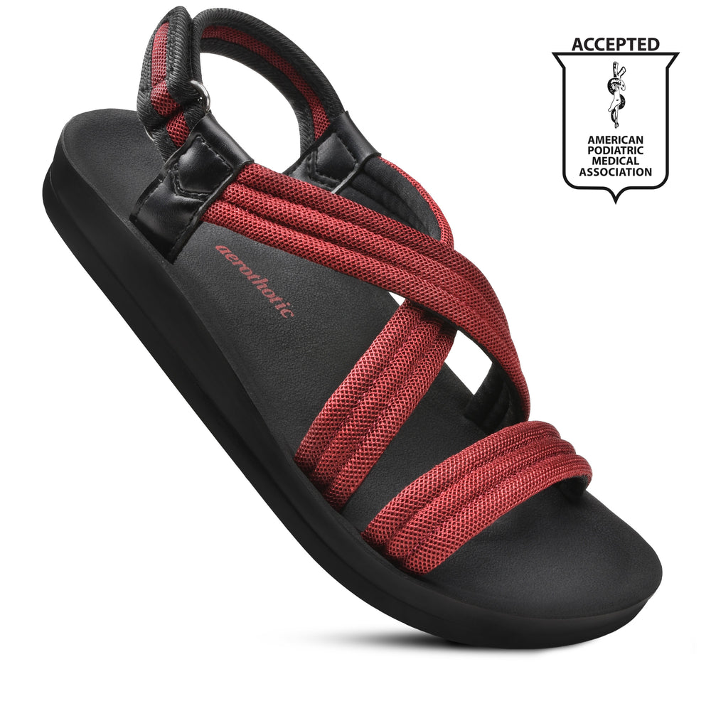 Women's Velcro Ankle Strap Slip Sandals