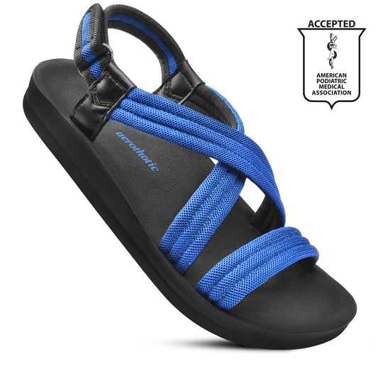 Women's Velcro Ankle Strap Slip Sandals