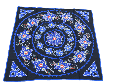 Mandala Wall Hanging – Upcycled Boho Tapestry with Handcrafted Appliqué