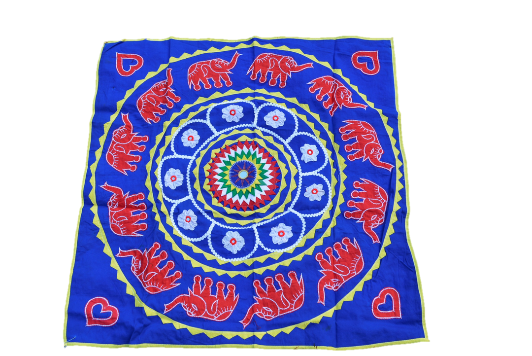 Mandala Wall Hanging – Upcycled Boho Tapestry with Handcrafted Appliqué