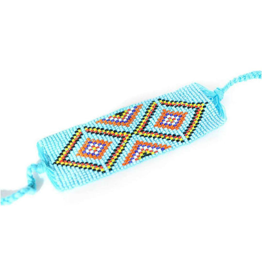 Geometric Beaded Cuff – Handcrafted Boho Bracelet by Hmong Artisans