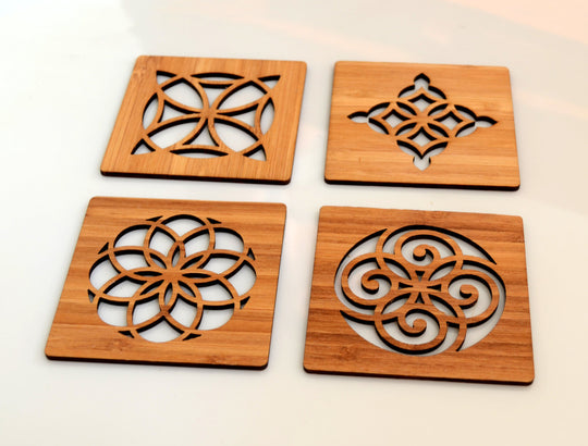 Classical Bamboo Coaster Set (4pcs)
