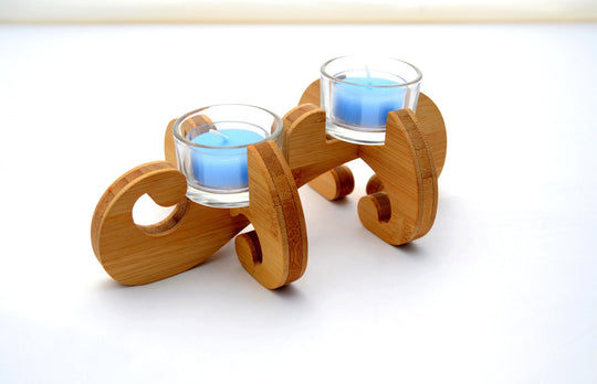 K.O.T. Double Bamboo Tea Light Holder