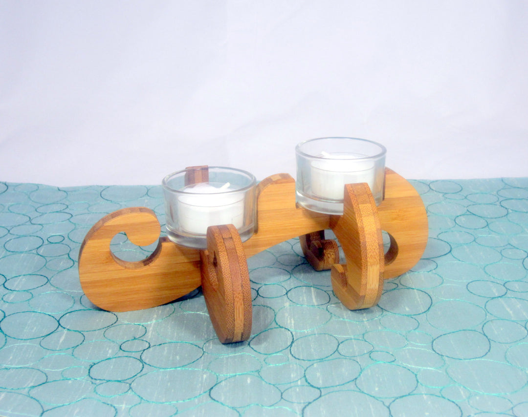 K.O.T. Double Bamboo Tea Light Holder