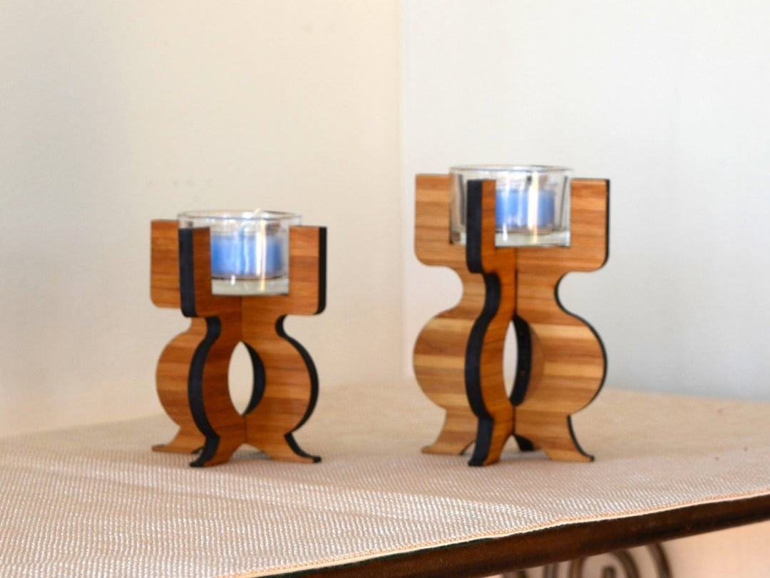 Equinox Tea Light Holder – Eco-Friendly Bamboo