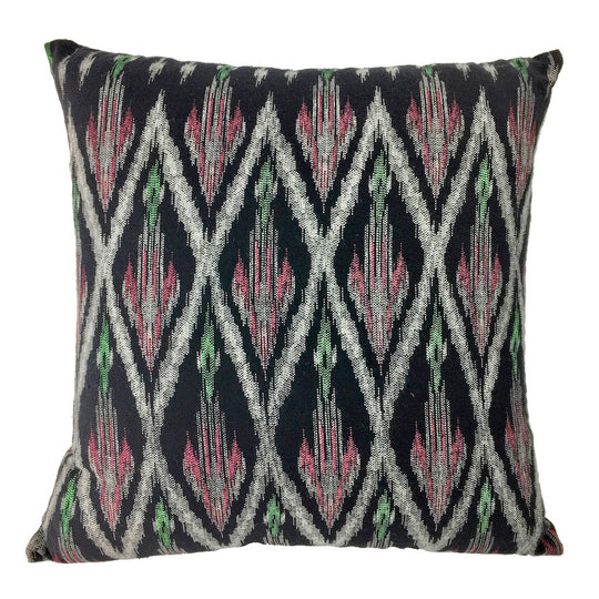 Tribal Ikat Pillow Cover – Handwoven Cotton by Hmong Artisans