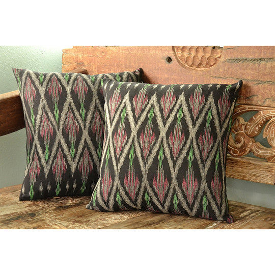 Tribal Ikat Pillow Cover – Handwoven Cotton by Hmong Artisans