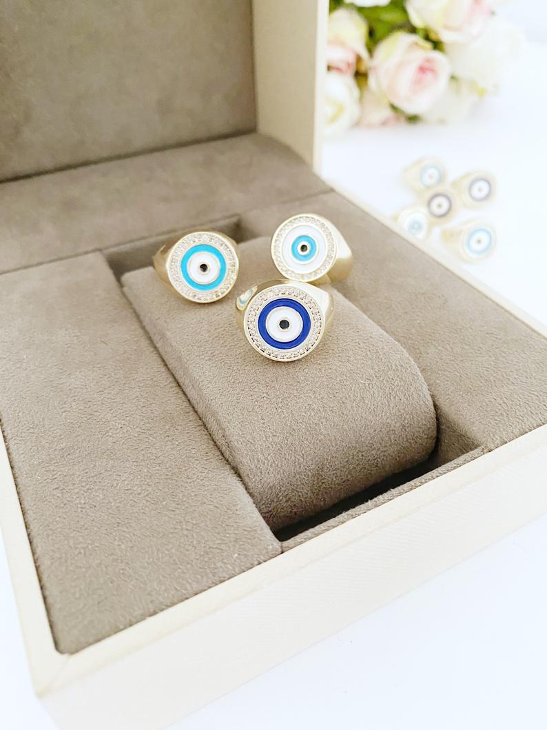 Round Evil Eye Ring