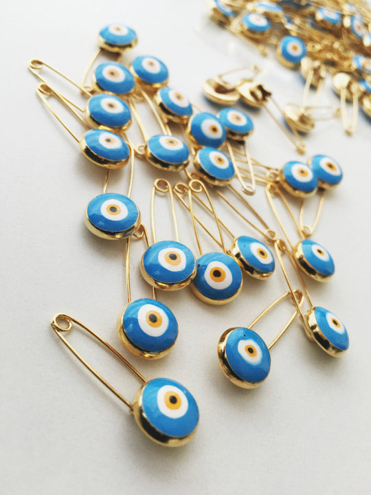 Evil eye safety pin