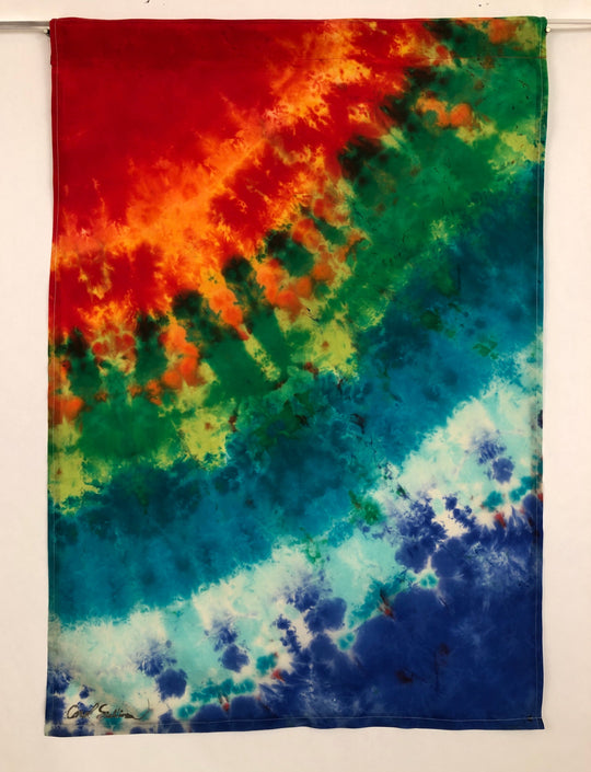 "Solar Flare” Silk Wall Hanging | Hand-Dyed Boho Art