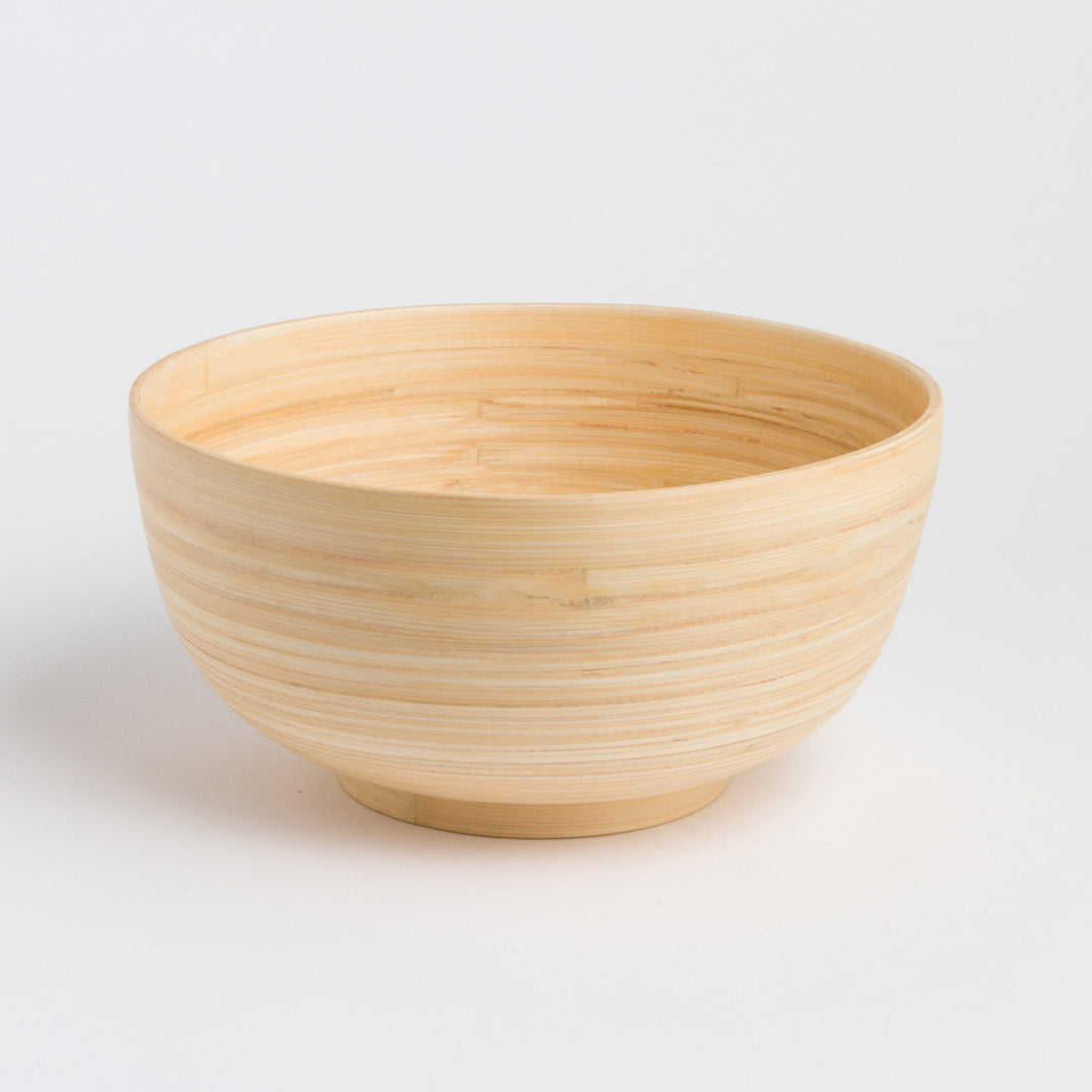 TCHON Large Bamboo Salad Bowl – Sustainable Artisan Serveware 🌿