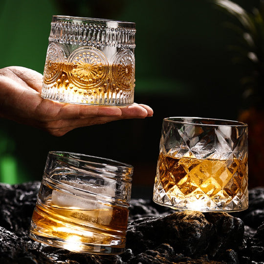 Rotating Whisky Glass Scotch Bourbon Crystal